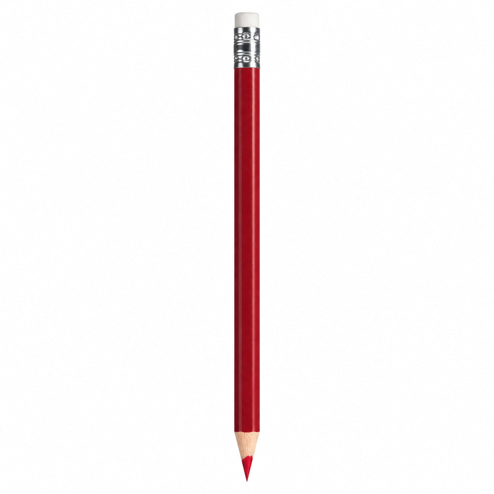 Lápiz rojo triangular Norma por unidad, SKU11120. Imagen adaptada con IA de fotografía de catálogo para mostrar una unidad sobre blanco.