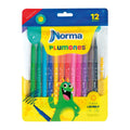 Plumones Norma de Punta Bala x12 en Bolsa. Fotografía de catálogo de todoenartes.com, fondo blanco. SKU 11137-8.