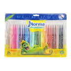 Plumones Norma de Punta Bala x24 en Bolsa. Fotografía de catálogo de www.suministroseimpresos.com, fondo blanco. SKU 11137-9.