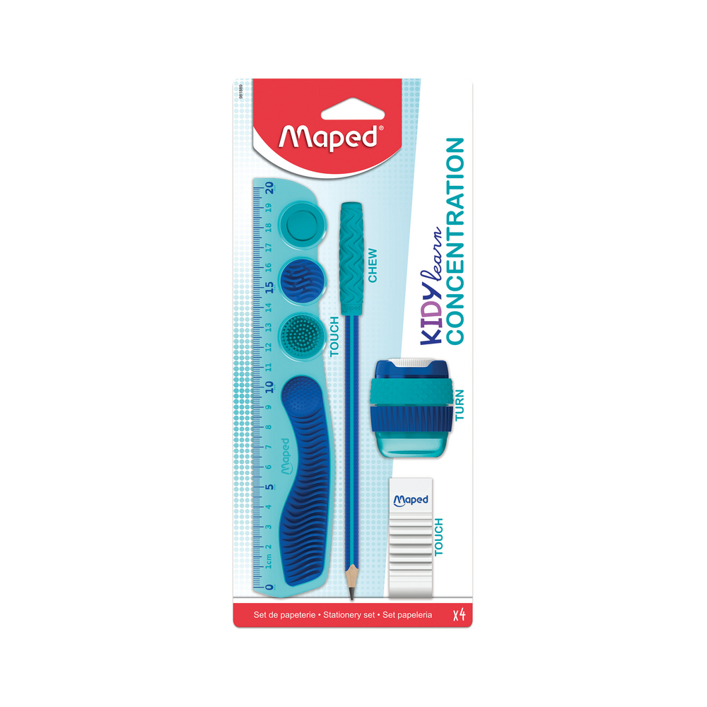 Empaque del kit Maped Kidy Learn SKU 11298 sobre fondo blanco