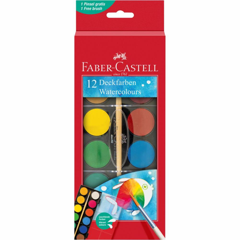 Acuarela Escolar Faber-Castell x 12 Deckfarben Watercolours