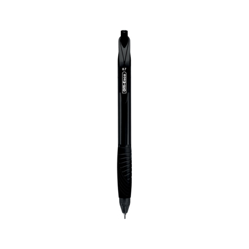 Lapicero OffiEsco OE-052 0.7 mm Semi Gel Retráctil Negro