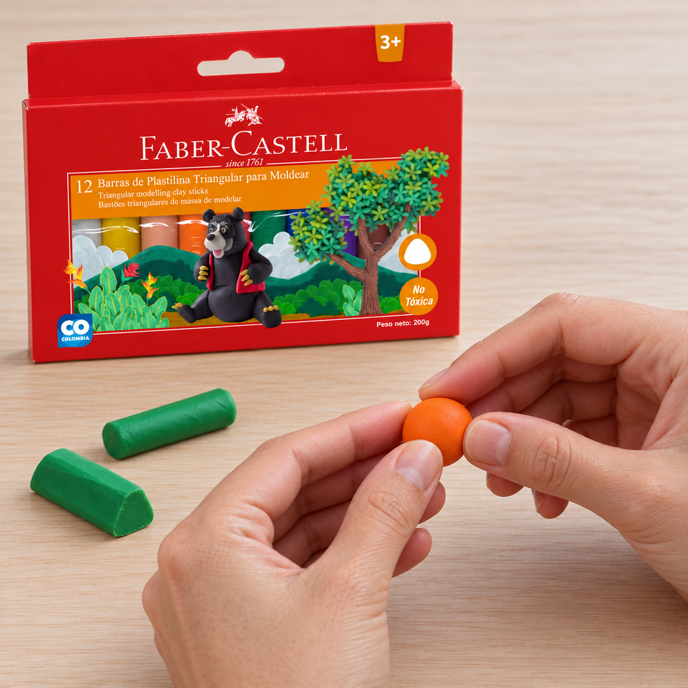 Imagen referencial generada: manos modelando plastilina