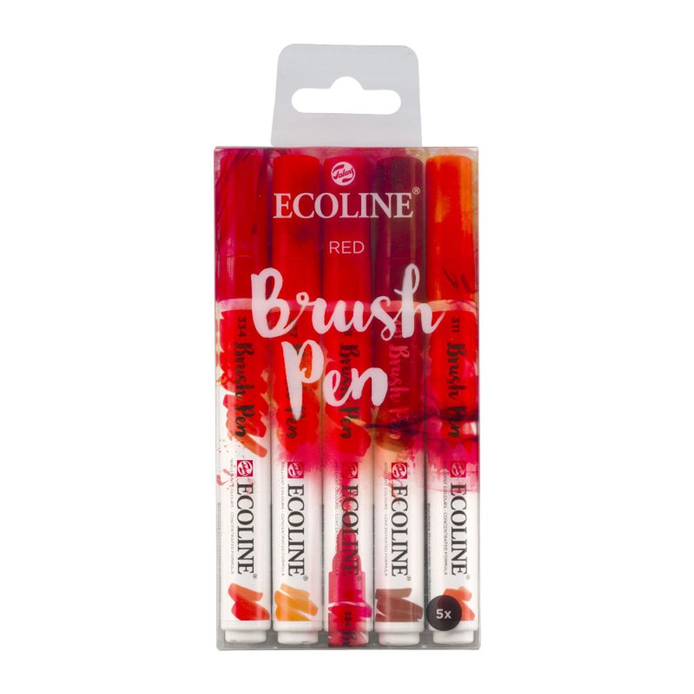 Ecoline Brush Pen set Red x 5, imagen principal del producto sobre fondo blanco.