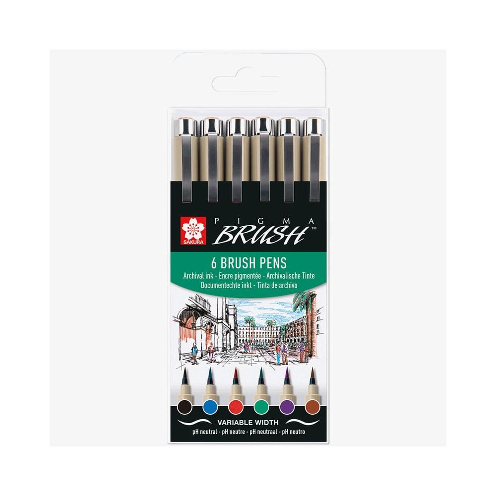 Sakura Pigma Brush x 6