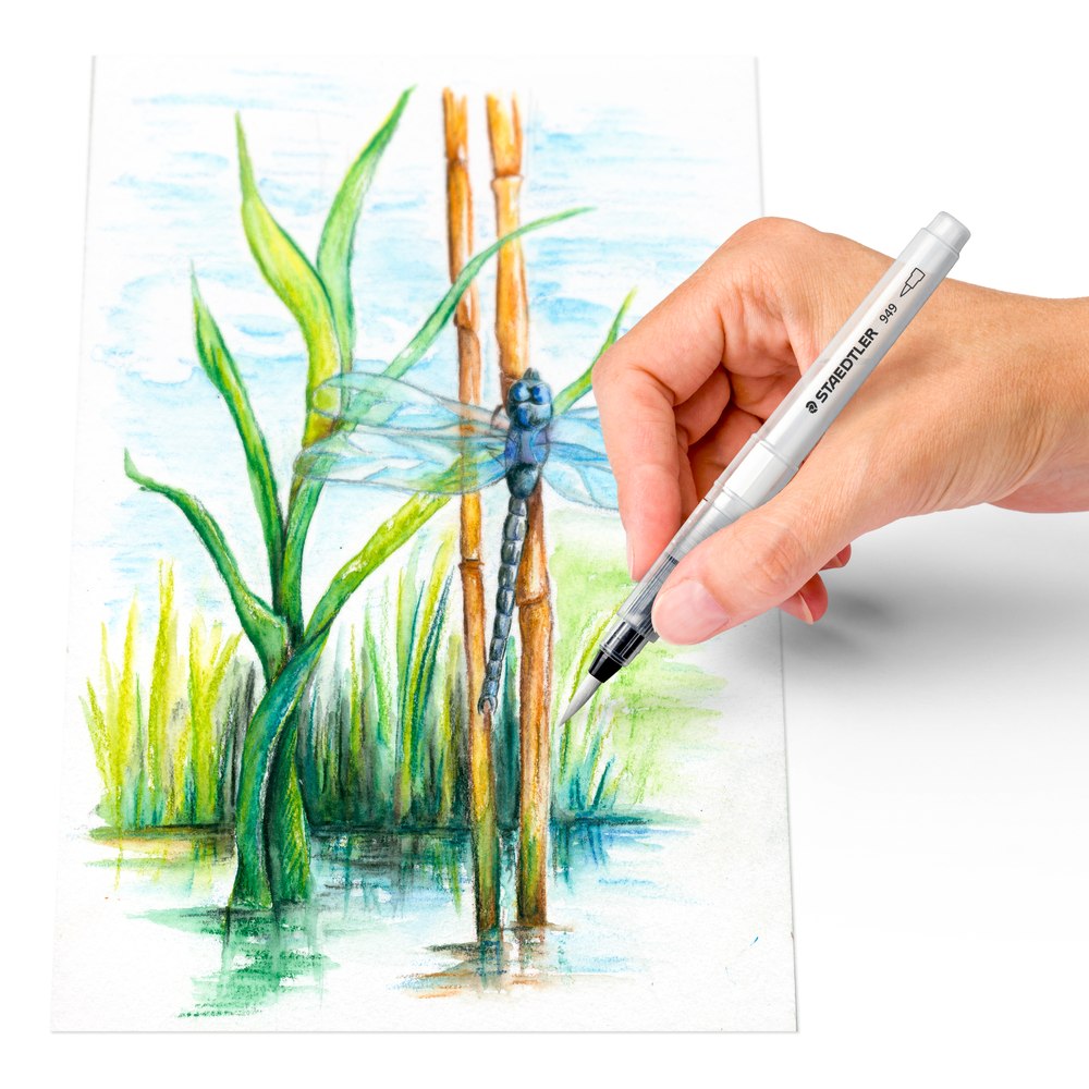 Aplicación ilustrativa del producto Pinceles con depósito de agua STAEDTLER x 4 · 949-SBK4-C