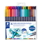 Marcadores acuarelables STAEDTLER doble punta x 36 · 3001 TB36 sobre fondo blanco