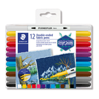 Marcadores para tela STAEDTLER doble punta x 12 · 3190 TB12 sobre fondo blanco