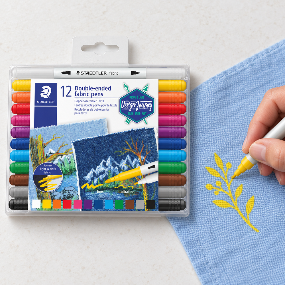 Aplicación ilustrativa del producto Marcadores para tela STAEDTLER doble punta x 12 · 3190 TB12
