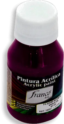 Pintura Acrílica Franco Arte 60ml Al Frio - Fluorescente Violeta