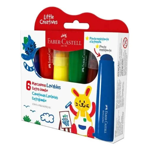 marcadores faber castell lavables extra jumbo