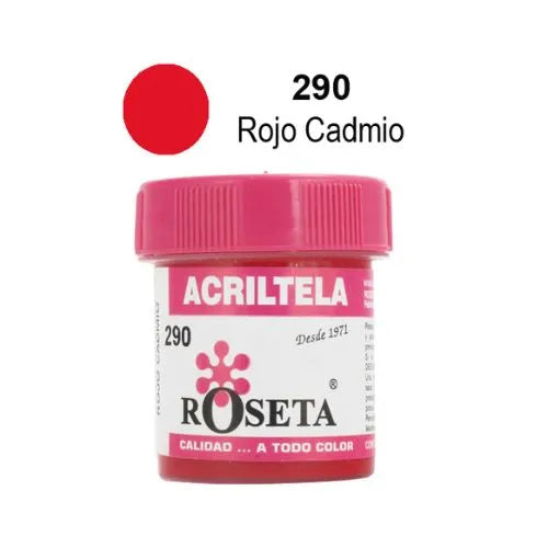 Acritela Roseta - En Colores Planos - Rojo Cadmio 30cc