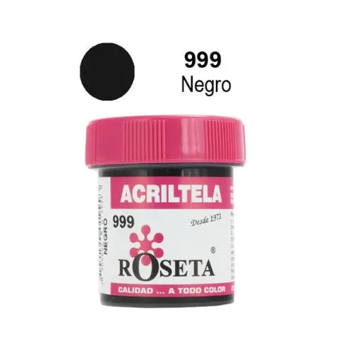 Acritela Roseta - En Colores Planos - Negro 30cc