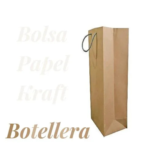 Bolsas de Papel Kraft - Con Etiqueta - Botellera Nacional