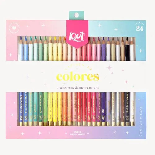 Caja de colores Kiut punta suave - X 24 Colores