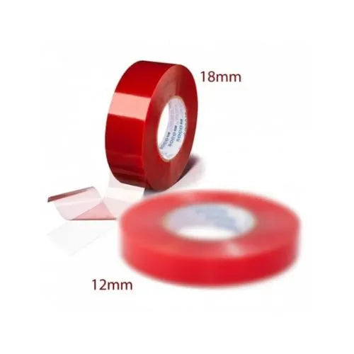 Cinta Doble Faz Roja Poliéster Soco 18mm X 5mts