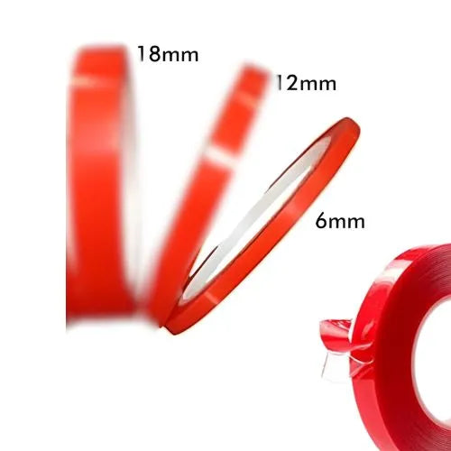 Cinta Doble Faz Roja Poliéster Soco 6mm X 50mt