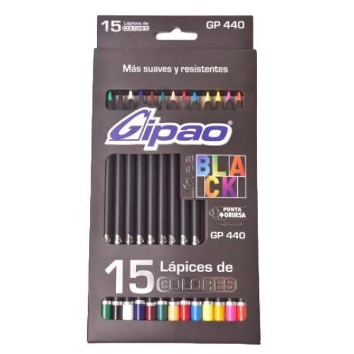 lapices de color Gipao Black - Caja x15