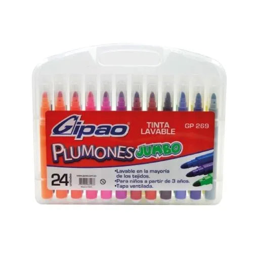 marcadores lavables Jumbo, Gipao x 24