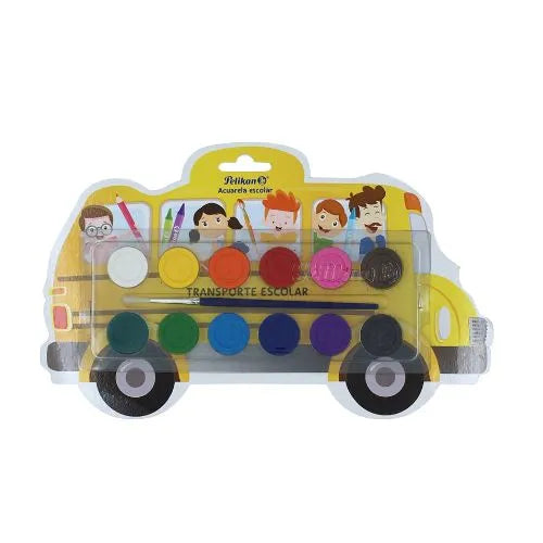 acuarela escolar, X8 colores mas pincel - Pelikan