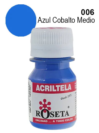 Acritela Roseta - En Colores Planos - Azul cobalto medio 30cc