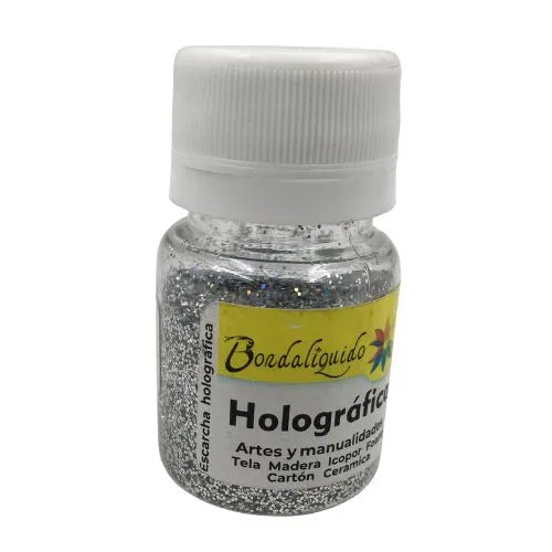 diamantina, escarchas holográficas - Plata holograma