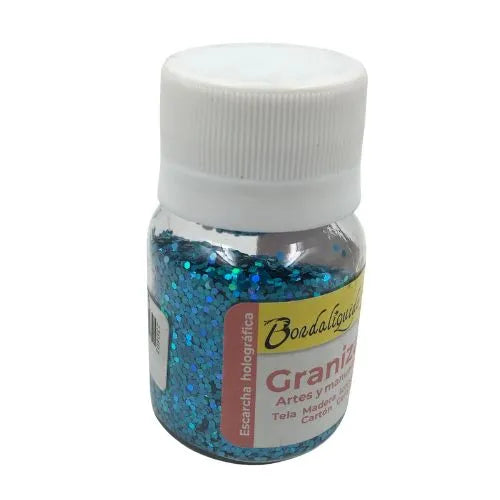 escarcha gruesa, de puntos holográficos - Azul turqueza