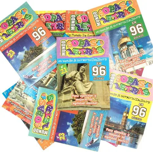 Libros de pasatiempos - Crucigrama y Sopa de letras Mediano