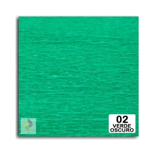 Papel crepe, papel pinocho, papel corrugado o papel crespón - Verde Oscuro