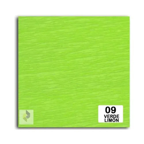 Papel crepe, papel pinocho, papel corrugado o papel crespón - Verde limón