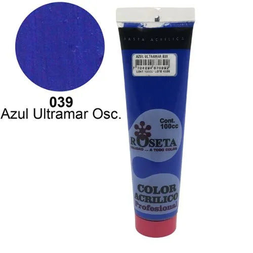 Pasta Acrílica Roseta en tubo Plano Azul ultramar oscuro 100cc