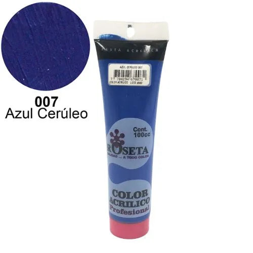 Pasta Acrílica Roseta en tubo Plano Azul Cerúleo 100cc