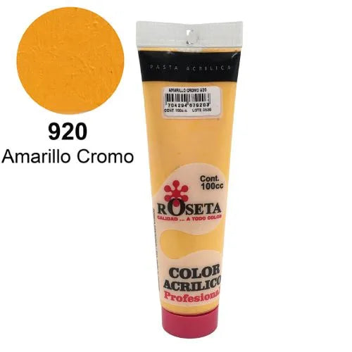 Pasta Acrílica Roseta en tubo Plano Amarillo Cromo 100cc