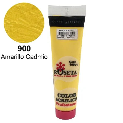 Pasta Acrílica Roseta en tubo Plano amarillo cadmio 100cc