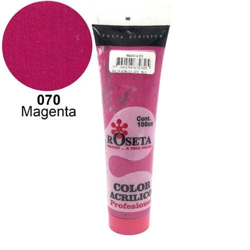 Pasta Acrílica Roseta en tubo Plano magenta 100cc