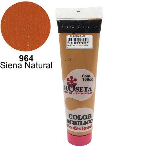 Pasta Acrílica Roseta en tubo Plano Siena Natural 100cc