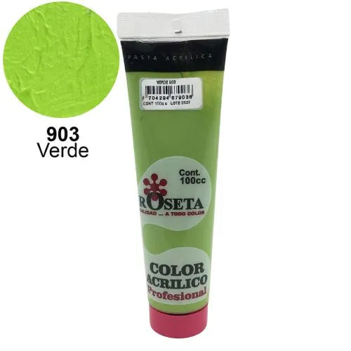 Pasta Acrílica Roseta en tubo Plano Verde 100cc