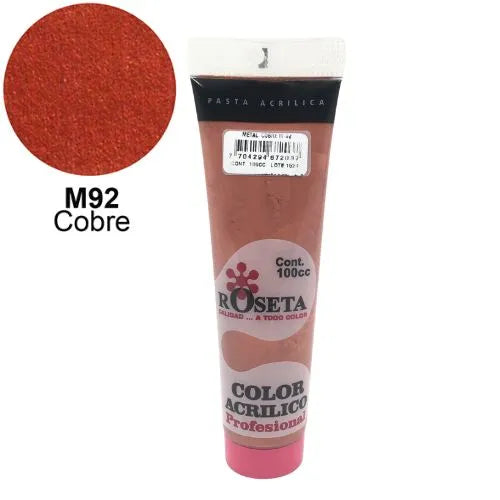 Pasta Acrílica Roseta en tubo Metalizado Cobre 100cc