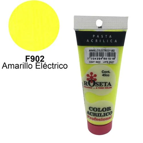 Pasta Acrílica Roseta en tubo Fluorescente Amarillo eléctrico 45cc