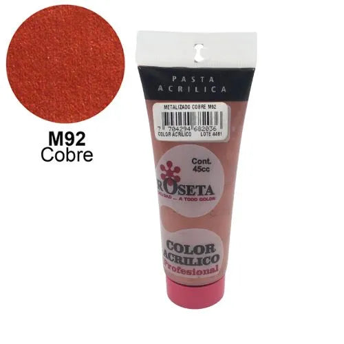 Pasta Acrílica Roseta en tubo Metalizado Cobre 45cc