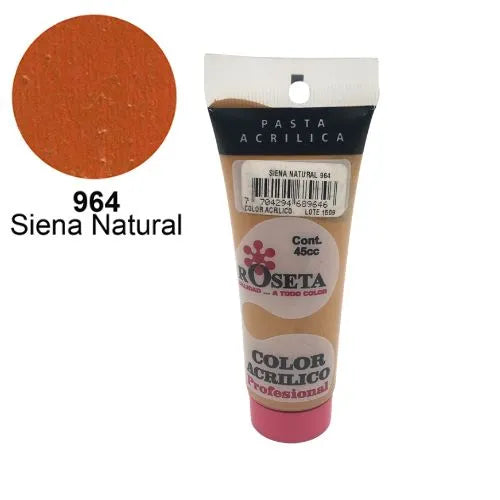 Pasta Acrílica Roseta en tubo Plano Siena Natural 45cc