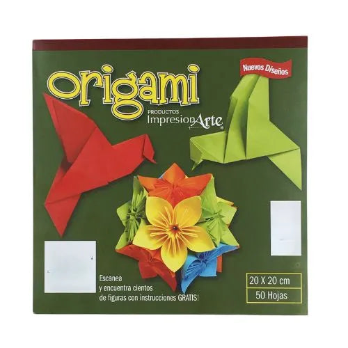 Papel Origami X 50 hojas estampadas de 20 x 20 cm