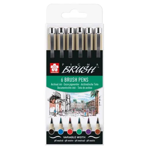 Pigma brush pen X 6