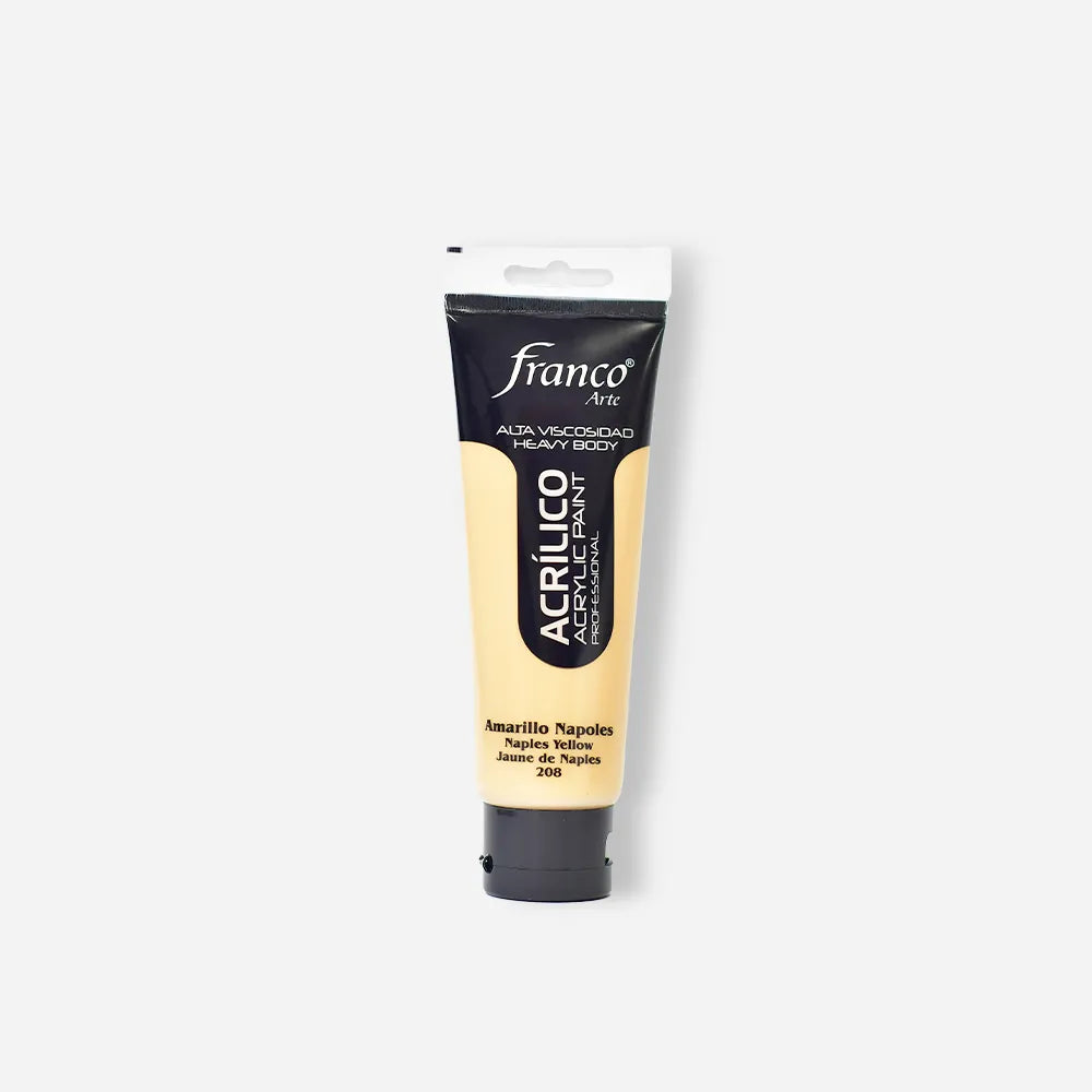 Pintura Acrílica Franco Arte x 100 ml Amarillo Nápoles 208