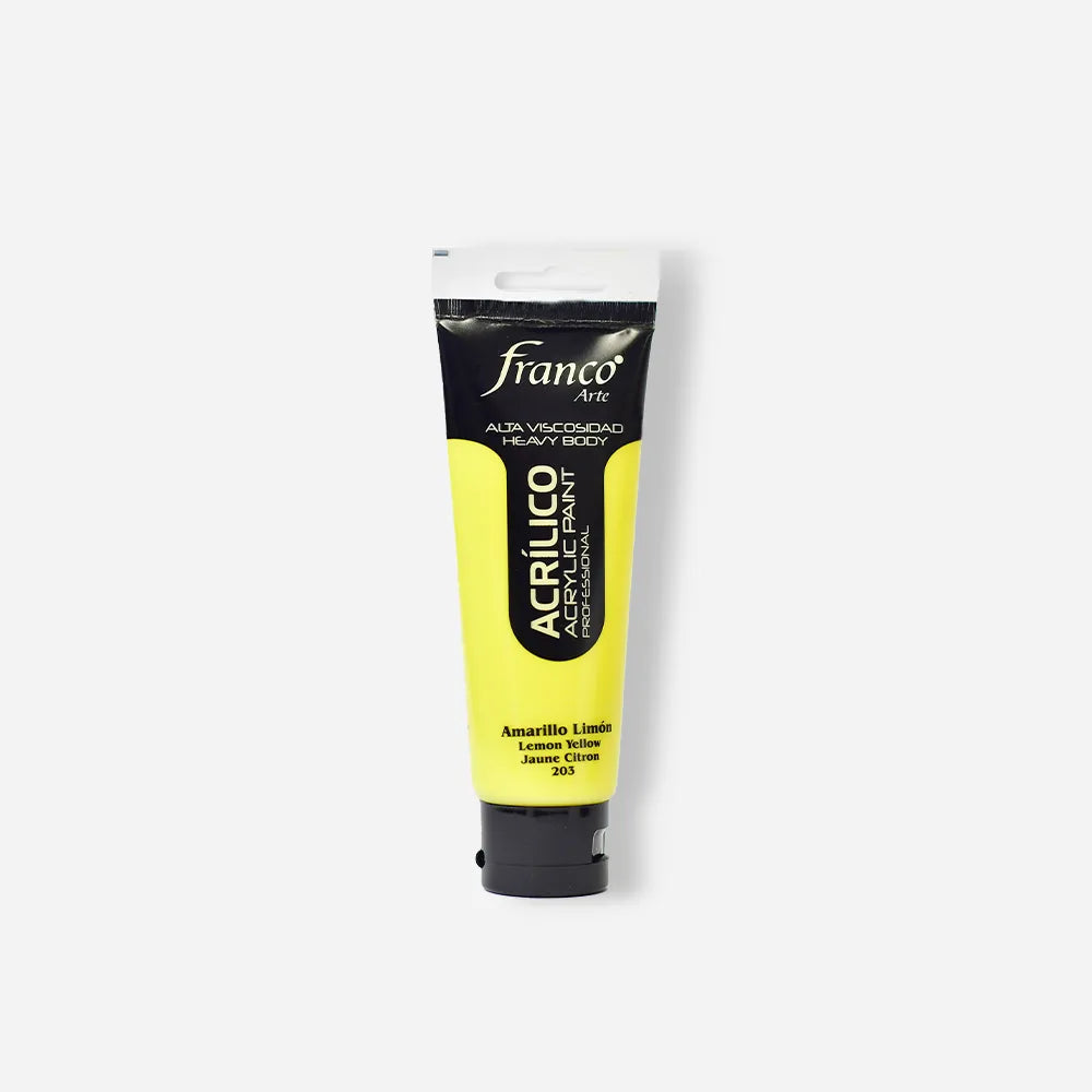 Pintura Acrílica Franco Arte x 100 ml Amarillo Limón 203