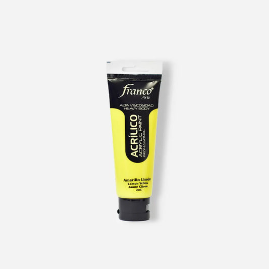 Pintura Acrílica Franco Arte x 100 ml Amarillo Limón 203