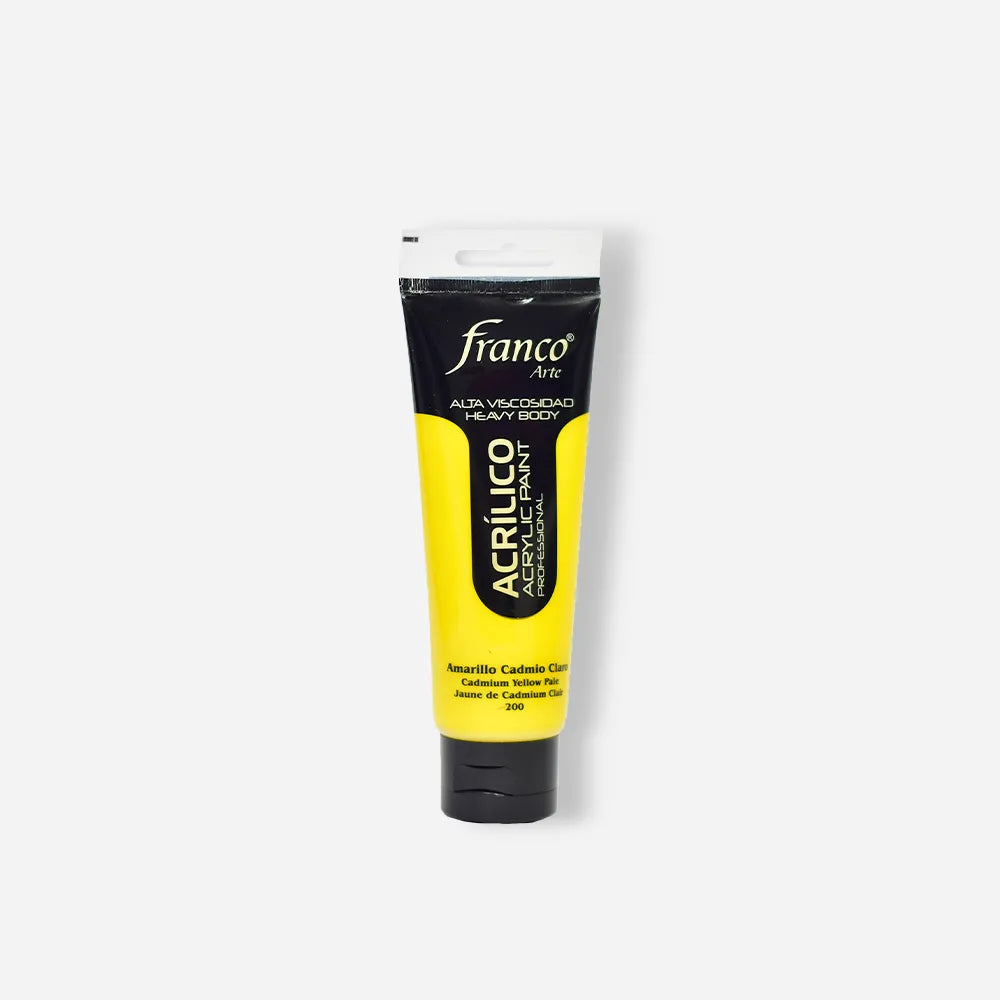 Pintura Acrílica Franco Arte x 100 ml Amarillo Cadmio Claro 200