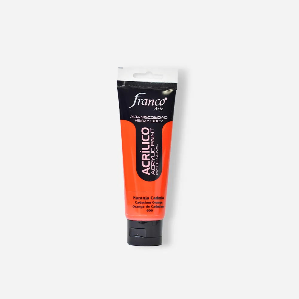 Pintura Acrílica Franco Arte x 100 ml Naranja Cadmio 600