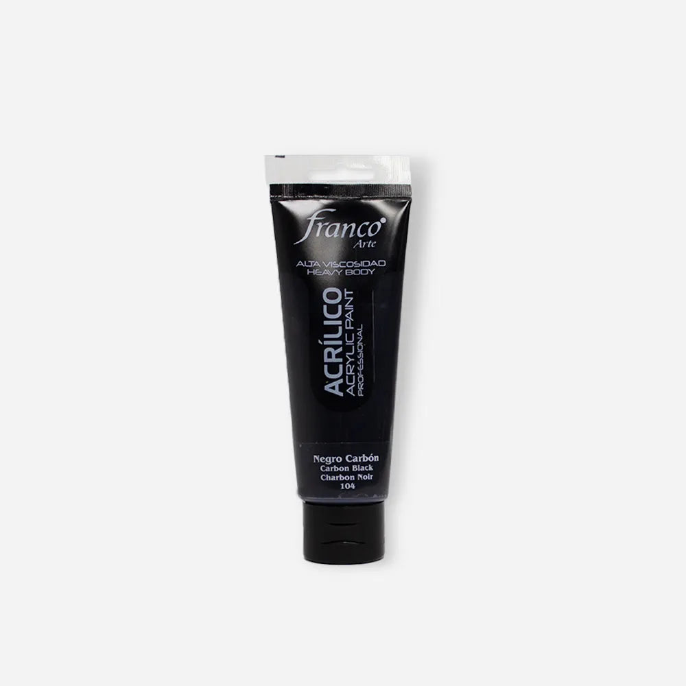 Pintura Acrílica Franco Arte x 100 ml Negro Carbón 104