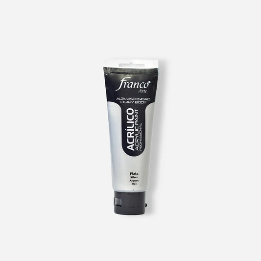 Pintura Acrílica Franco Arte x 100 ml Plata 801